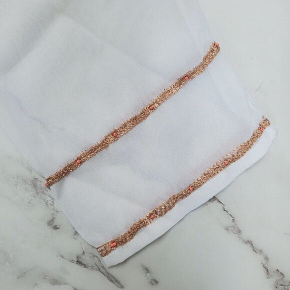 Club Z Collection Embroidered White Sheer Chiffon Swim Coverup Tunic Kaftan S - Picture 4 of 7